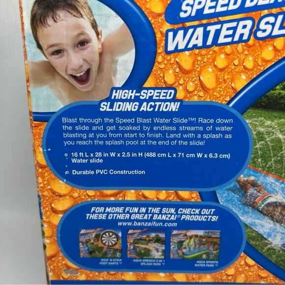 NEW Banzai speed blast water slide speed action slide 16ft L x 28in W - Picture 6 of 6